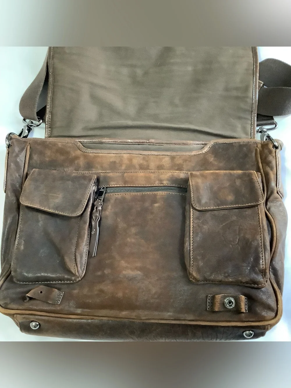 Andrew Marc Vintage brown Leather Laptop Brief Case